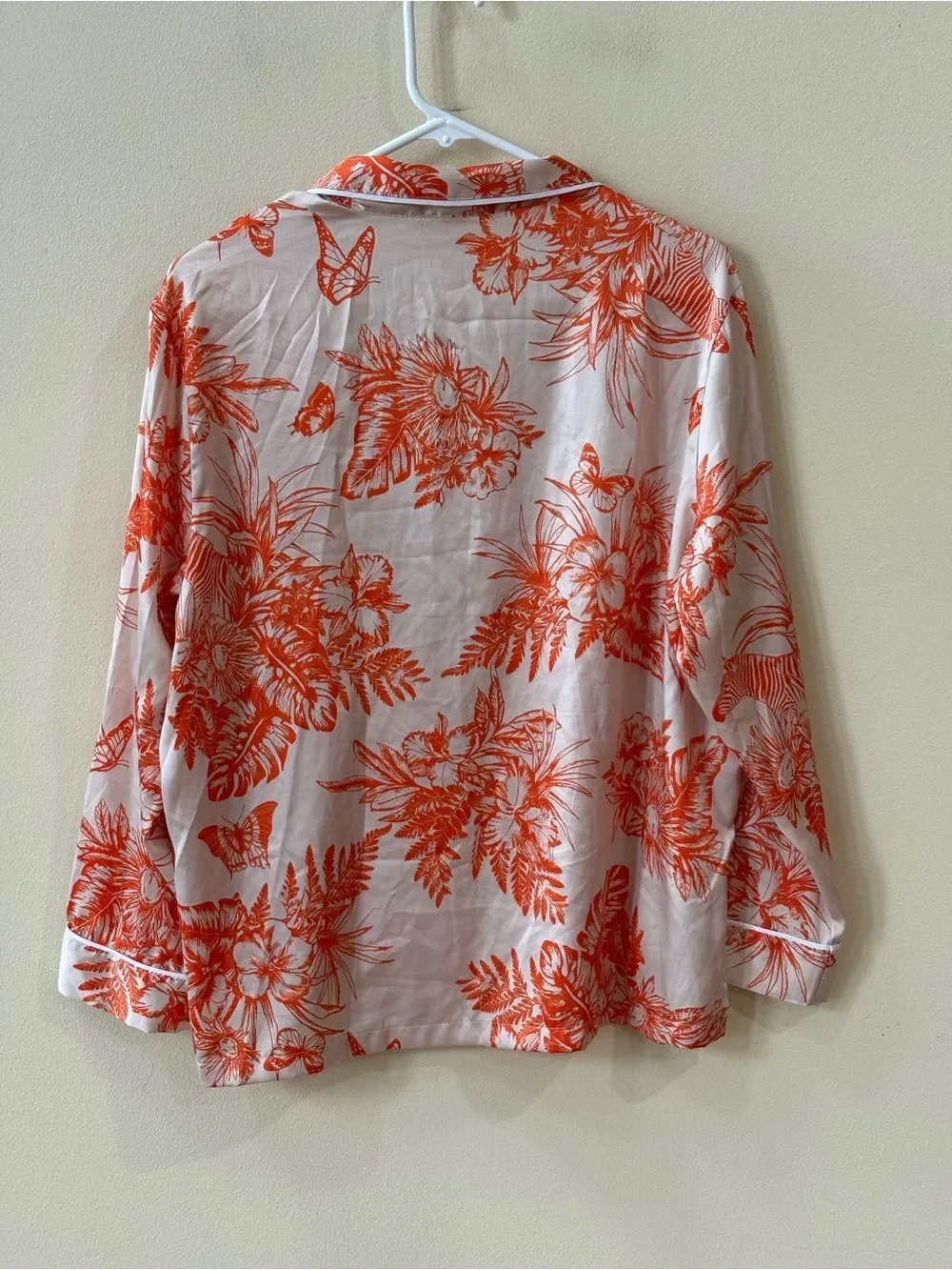 Victoria’s Secret Pajama Set Orange Tropical Toile Size L
